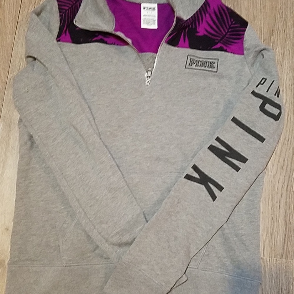PINK HALF ZIP PULLOVER